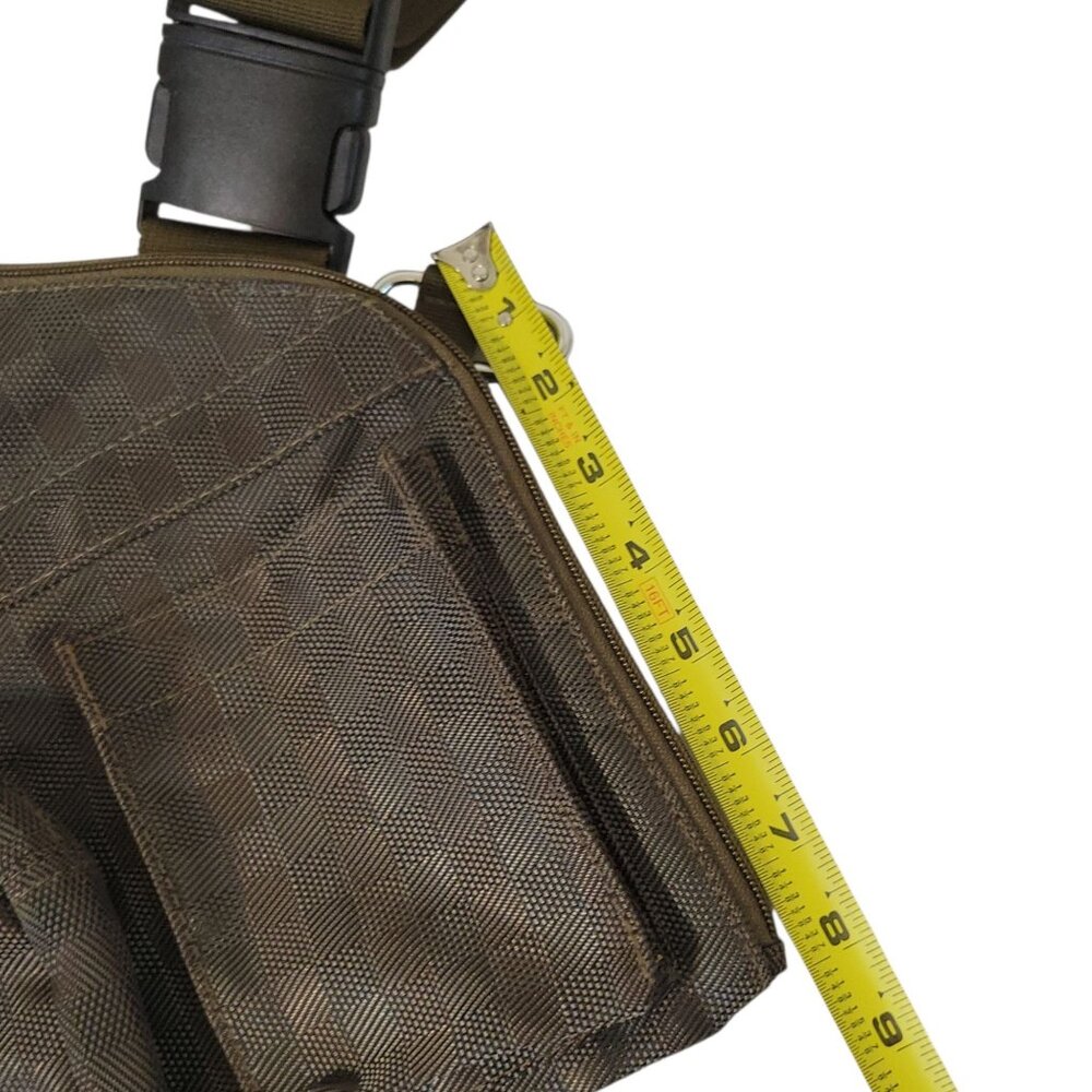 Sacs Of Life Metro Earth Sling Crossbody Bag Brown Checkered Adjustable Strap Zi - Picture 6 of 12